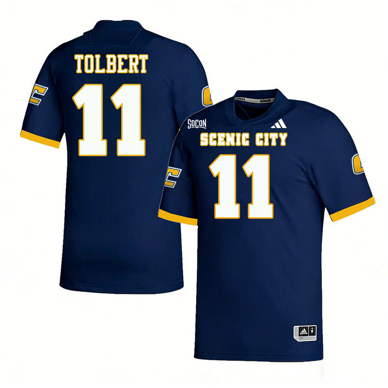 Chattanooga Mocs #11 Jaylon Tolbert College Football Jerseys,Uniforms Stitched-Navy Chattanooga Mocs #11 Jaylon Tolbert College Football Jerseys,Uniforms Stitched-Navy